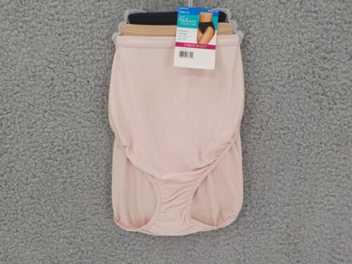 RADIANT BY VANITY FAIR PANTIES 3 PK SZ XXXL 10 HI-CUT STRETCH PINK TAN BLACK NWT