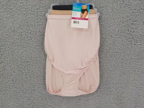 RADIANT BY VANITY FAIR 3 PK HI-CUT PANTIES SZ XXXL 10 STRETCH PINK TAN BLACK NWT - Picture 1 of 4