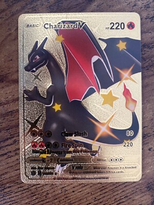 Charizard V HP 220 Gold Foil Pokemon Card 079/073 | eBay