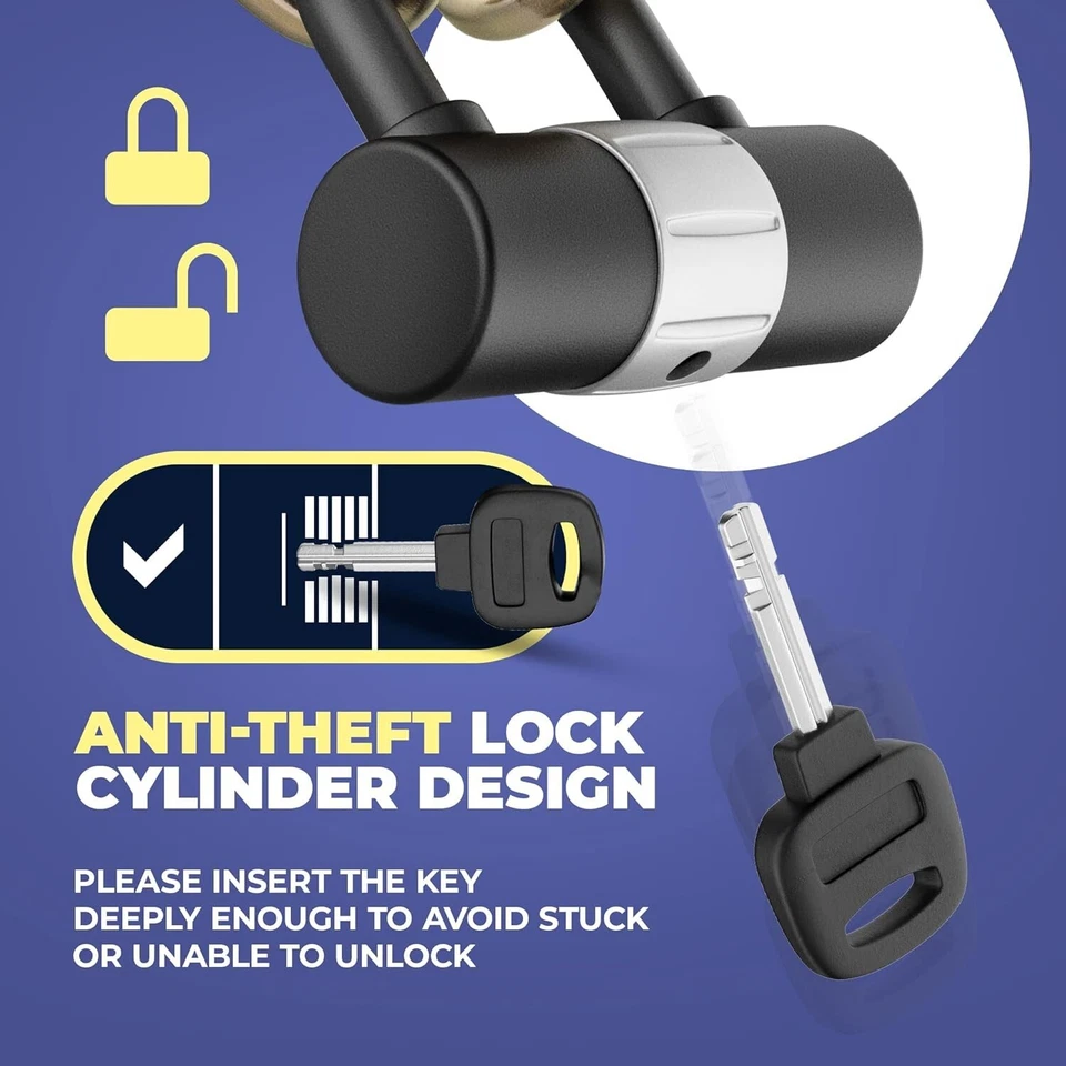 Bike Chain Lock 3foot/90cm Long Heavy Duty Chain Lock Durable 10mm Thick Chains - Image 3 of 4