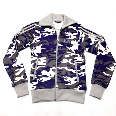 Y2K Missy Elliott Adidas Purple Camo Jacket Women Tracksuit Full