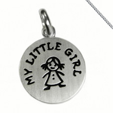 Pendant My Little Girl Girls with Chain Engraving Also Zodiac Sign 925 Silver