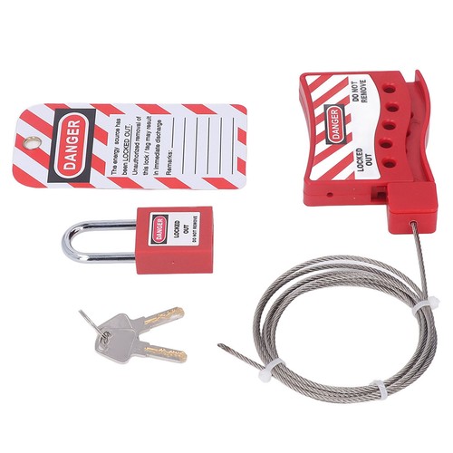 Lockout Tagout Cable Lock Stainless Steel Metal Adjustable Impact ...