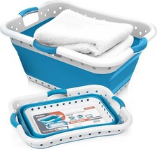 Large 58L Collapsible Laundry Basket with Handles Pop up Plastic Washing Basket