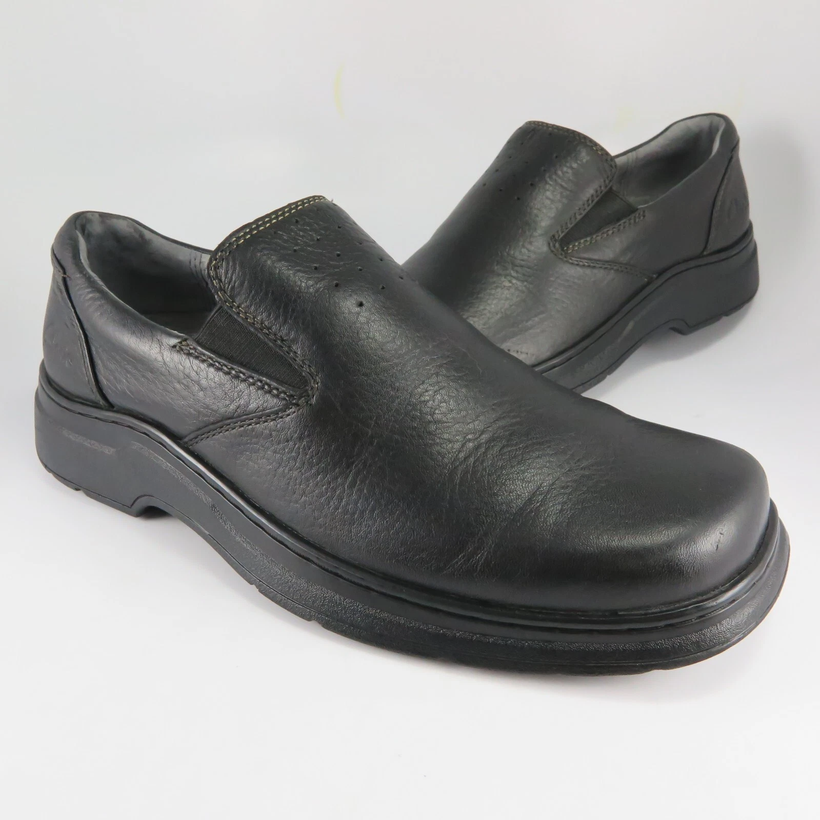 Mocassini Clarks punta quadrata uomo taglia 7 5M scarpe eleganti nere in pelle testurizzata