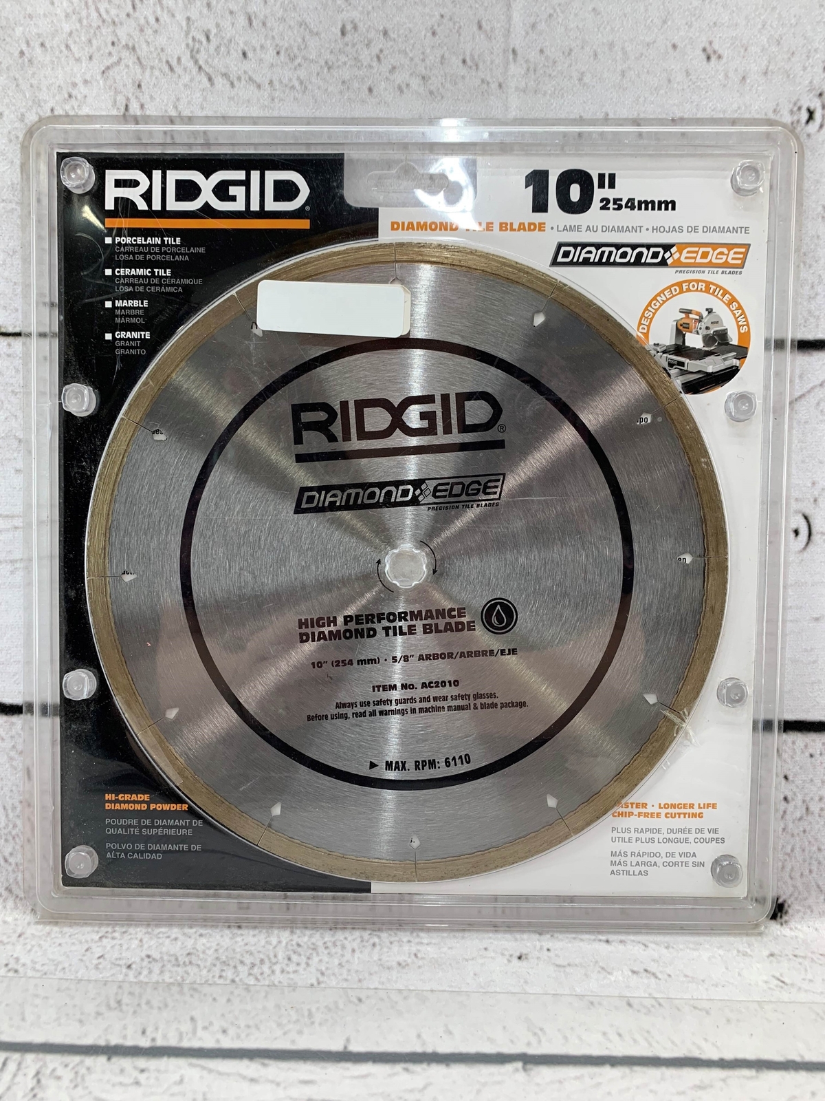 Circular Saw Blades RIDGID 10 Diamond Edge High Performance Tile Blade