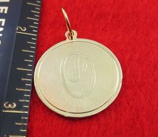 14 CT Or EP Grand (Sur 1 ") Rond Initiale Disque Lettre O Pendentif Breloque
