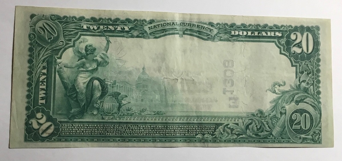 1902 Plain Back $20 Utica NY National Bank note Ch#1308 | eBay