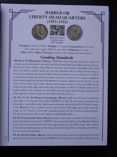 Whitman Barber Quarter Coin Album 1892-1916 - Liberty Head Quarter Collection Holder #9120