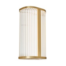 Litecraft Perseus Bathroom Wall Light 8W CCT Integrated LED - Satin Brass, Opal 