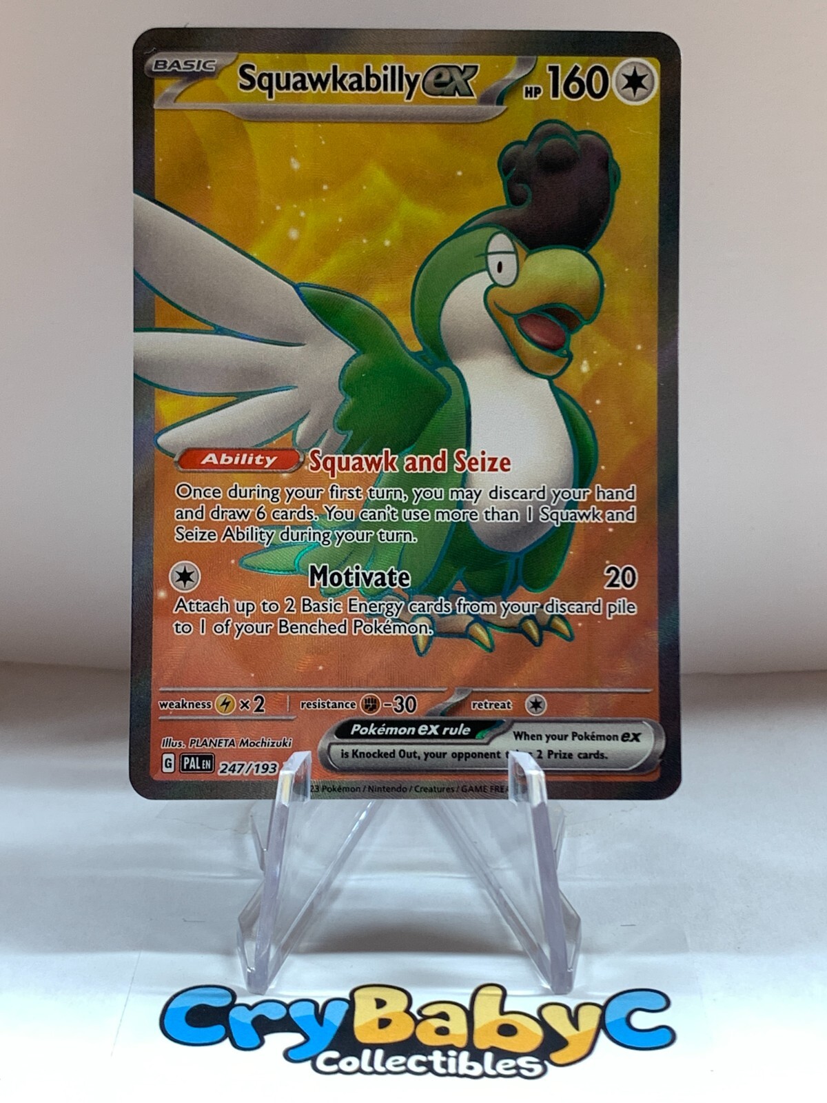 Pokemon Squawkabilly ex 247/193 Paldea Evolved SV Ultra Rare Full Art