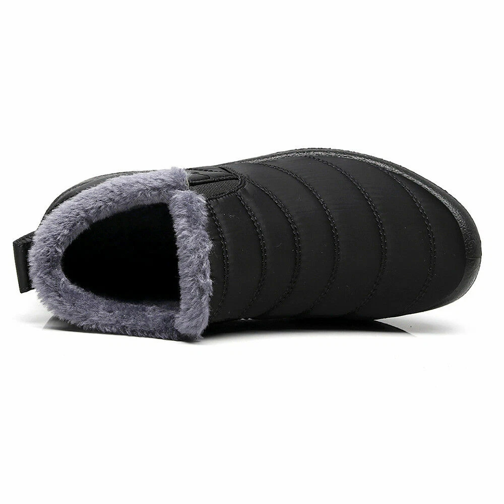 Mens Snow Boots Warm Fur Lined Ankle Waterproof Slip On Outdoor Winter Shoes Mens Snow Boots Warm Fur Lined Ankle Waterproof Slip On Outdoor Winter Shoes