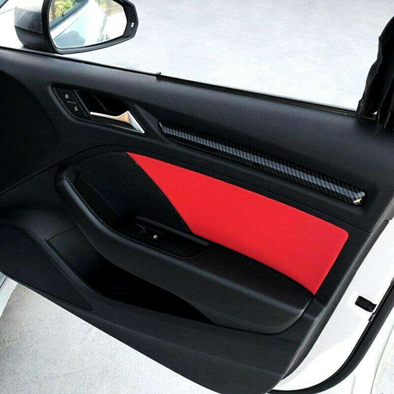 4Pcs ABS Carbon Fiber Interior Door Panel Trim Strip Fit For Audi A3 8V