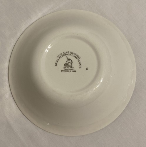 Vintage Royal Blue Ironstone Enoch Wedgwood (Tunstall Ltd, England) Cereal Bowl - Picture 4 of 15