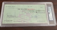 Warren Beatty signed check 1974 PSA