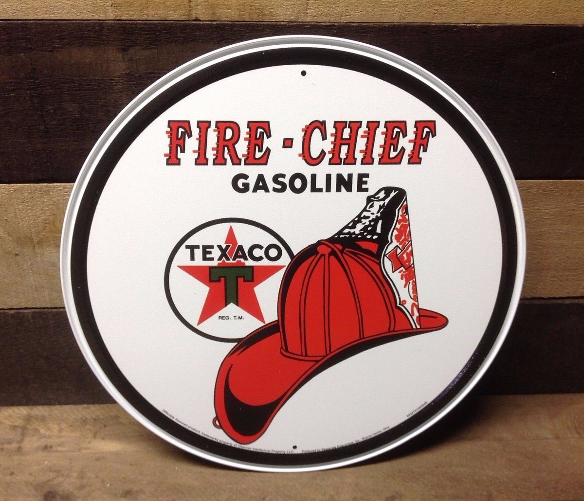 【TEXACO FIRE CHIEF】アメリカヴィンテージ看板 Texaco Fire Chief Gasoline Vintage Metal Sign Localized For