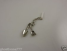 shovel rake garden theme cell phone charm ear cap dust plug fits ipad too