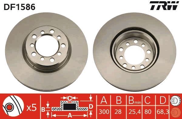 2X TRW DF1586 Bremsscheibe FüR MERCEDES-BENZ-image
