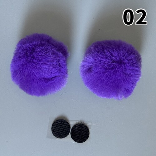 8CM Plush Bear Ear Electric Helmet Decors Accessories Sticker Cosplay Styling - Picture 5 of 29