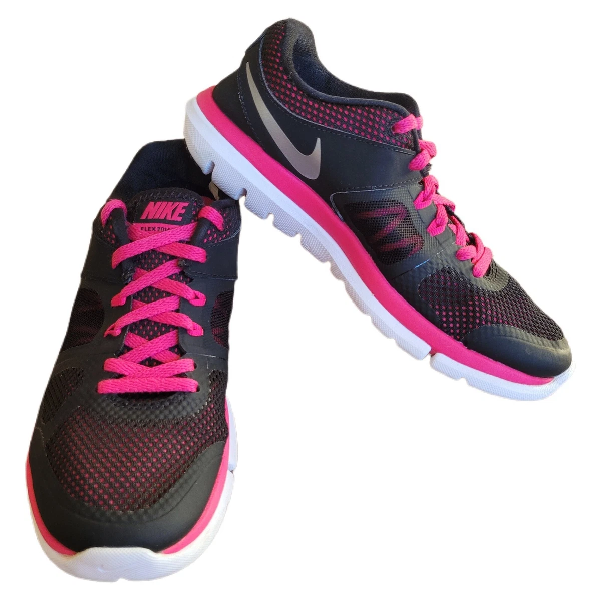 Nike Flex 2014 Run Fitsole 642767-002 Black Pink | eBay