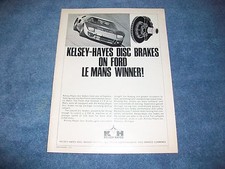 1966 Vintage Kelsey-Hayes Disk Brakes GT40 Le Mans Winner Ad
