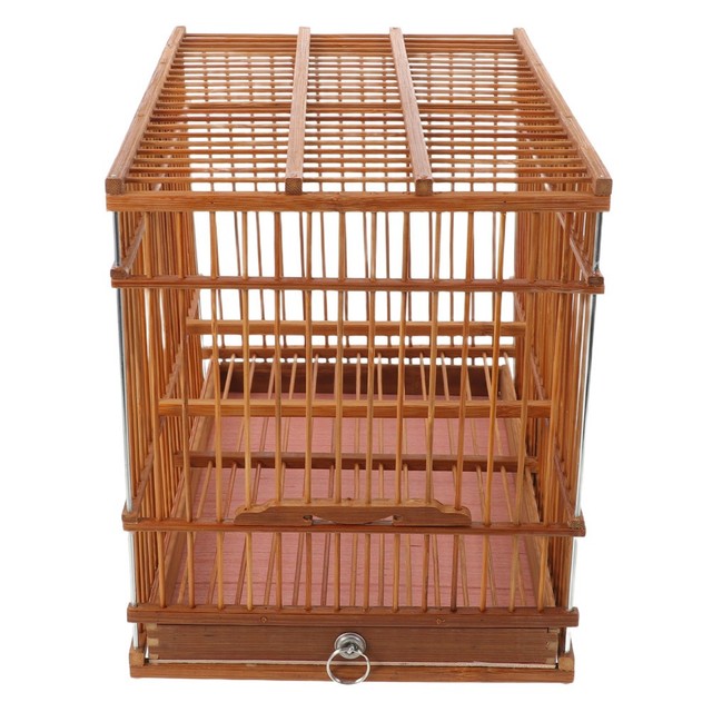 Hanging Bird Cage Bamboo Rectangular Conure Balcony House Chinese-style