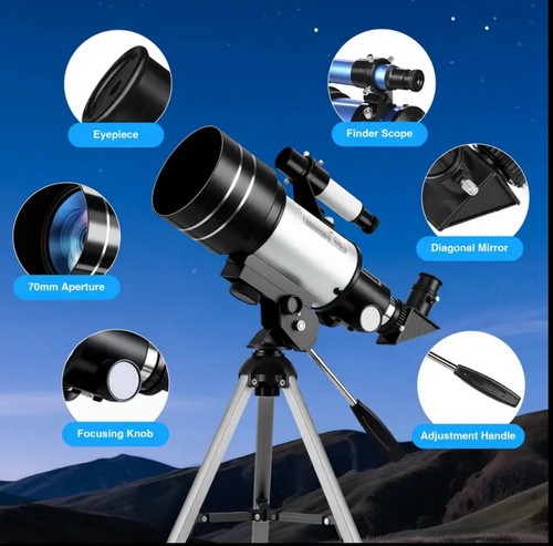 300mm Astronomical Telescope 150X with Phone Adapter Barlow Lens for Kids Gift - Picture 4 of 9
