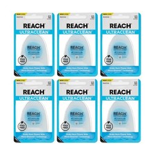 REACH Ultraclean Dental Floss Mint Waxed Shred-Resistant 6 Pack 30yd