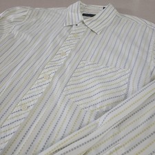 Kenneth Cole New York Dress Shirt Large Long Sleeve Striped Button /A5