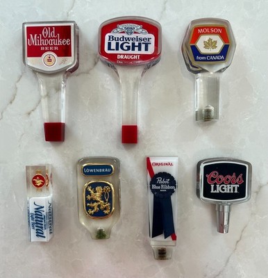 Assorted Vintage Acrylic Draft Beer Tap Handles 70's 80's Volume Discounts, PBR