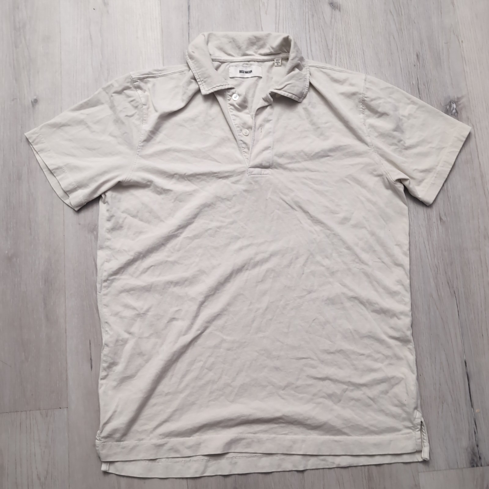 Buck Mason Polo Mens Medium Gray Short Sleeve Cotton Top
