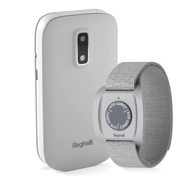 Beghelli SLV30 Seniorenhandy mit SOS-Armband GPS Fallsensor 2,8 Zoll grau