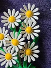 VTG Enamel Daisy Flower Bouquet Brooch Pin & Earrings Set Groovy Flower Power — photo 4