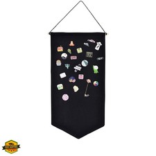 Wall Hanging Brooch Jewelry Storage Case Canvas Display Stand Enamel Pin Disp...