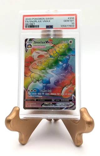 PSA 10 GEM MT Snorlax VMAX 206/202 Sword & Shield Rainbow Secret Rare
