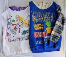 Vintage 90s Iguanadon Kids Toddler Youth Clothing Hooded Tops Spaceship Sz 4