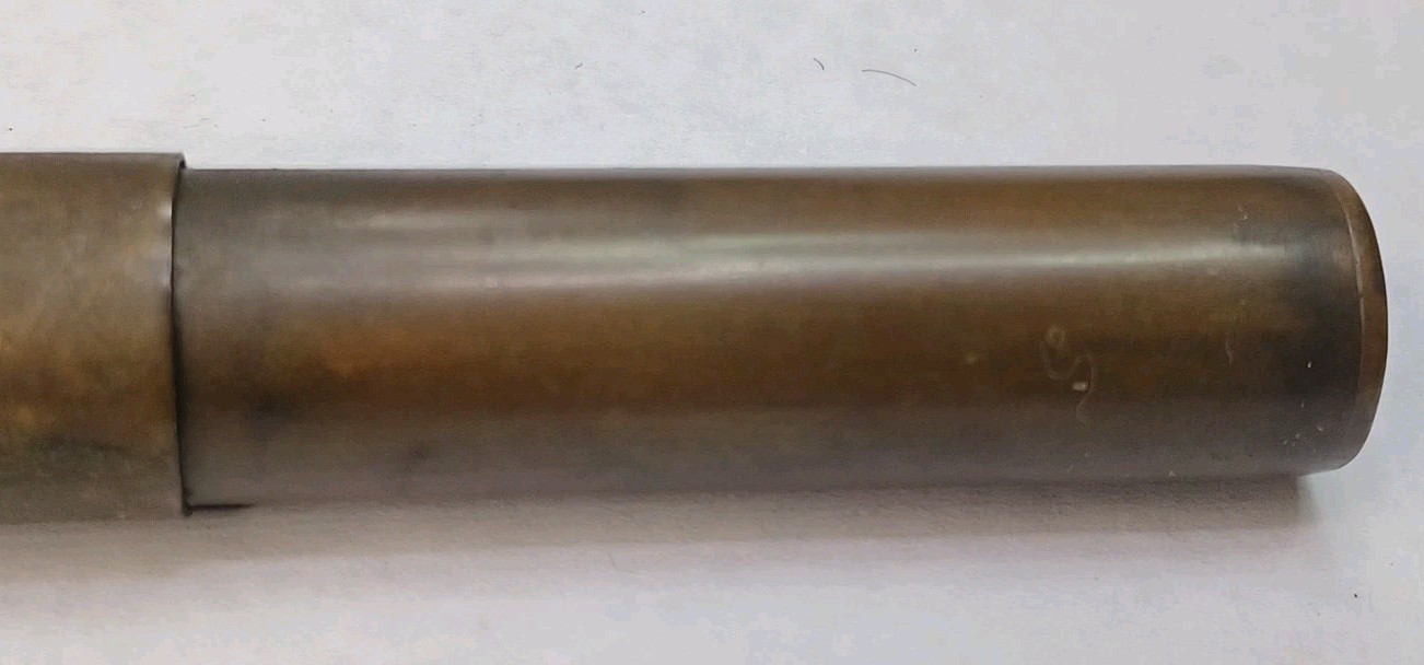 Antique Brass Container With Small Brass / Copper Pry-Bar, No Maker's Mark