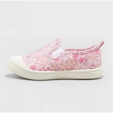 CAT JACK Girls Pink Sneaker Shoe Toddler Little Flower Floral Loafer Slip On 9