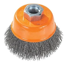 Walter 13D302 Crimped Wire Cup Brush - 3 in. Carbon Steel Brush with M14 x 1.25