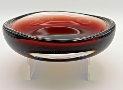 Rare Sven Palmqvist Orrefors 3092/3 Selena Handblown Glass 6'' Flat Bowl Signed