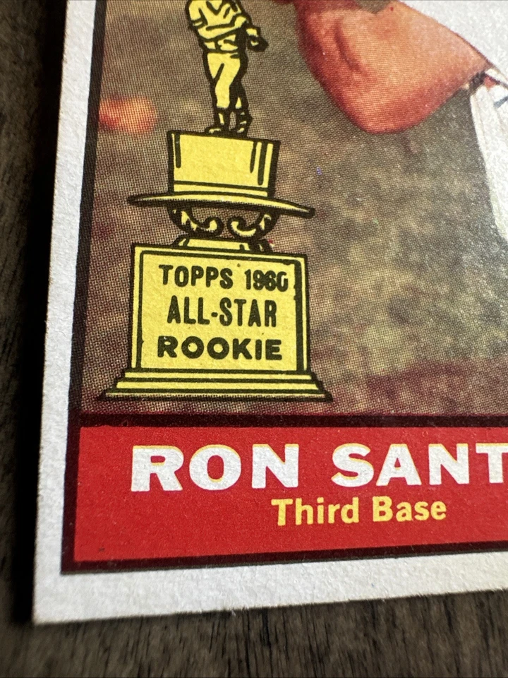 1961 Topps бейсбол Рон Санто все звезды дебютант #35 Chicago Cubs HOF 3B - Изображение 3 из 4