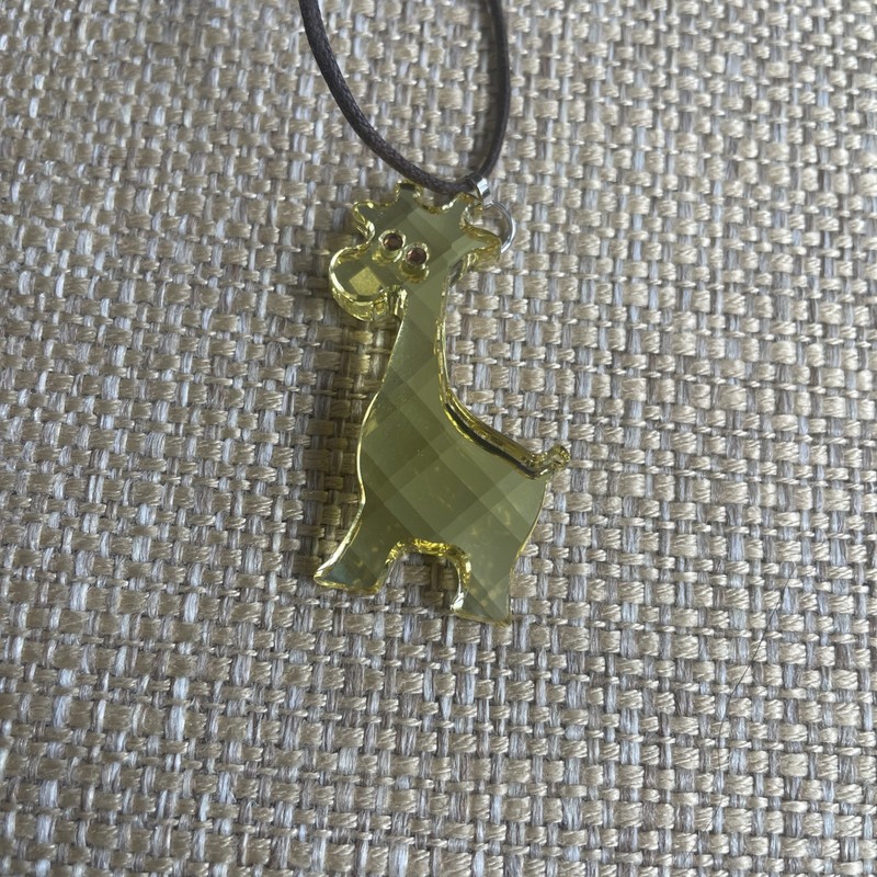 Swarovski® Crystal Gina the Giraffe Pendant Necklace EUC braided cord