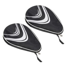 11" x 7" Ping Pong Paddle Case Table Tennis Racket Case Bag Gourd, Black 2pcs