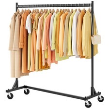 Z Rack, Rolling Clothes Racks with Z-Base, Heavy Duty Garment Rack, Clothing ...