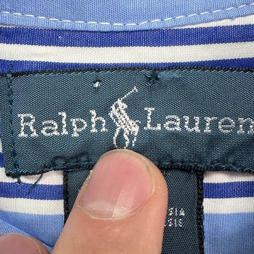 Ralph Lauren Boys Button Down Shirt 5 Blue Multi Striped Pony Casual Youth NEW - Picture 4 of 9