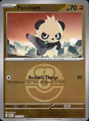 Pancham (Love Ball) 115/217 Common - Pokemon Ascended Heroes Reverse Holo