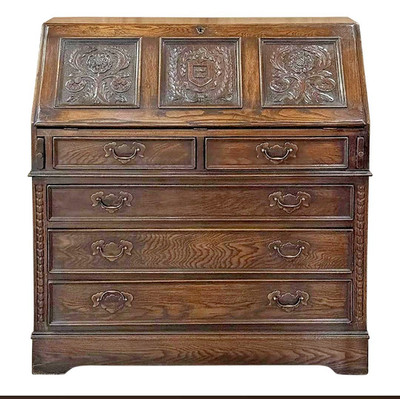 Antique Ethan Allen English Rustin Secretary Desk