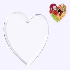 11 inch Acrylic Heart Shaped Charcuterie Board, Dessert Appetizer Display, Tray