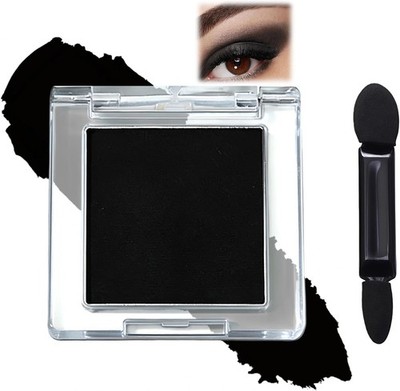 Black Matte Single Eyeshadow Pressed Powder, High Pigmented & Long-Lasting Wat