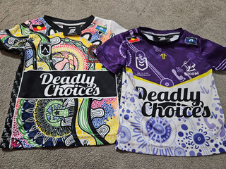 2 x Struddys Deadly Choices Melbourne Storm Indigenous All Stars Jerseys Size 0